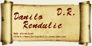 Danilo Rendulić vizit kartica